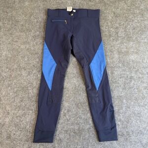 Riding Sport Equestrian Breeches Pants Size 30 Navy Blue Colorblock Full Seat